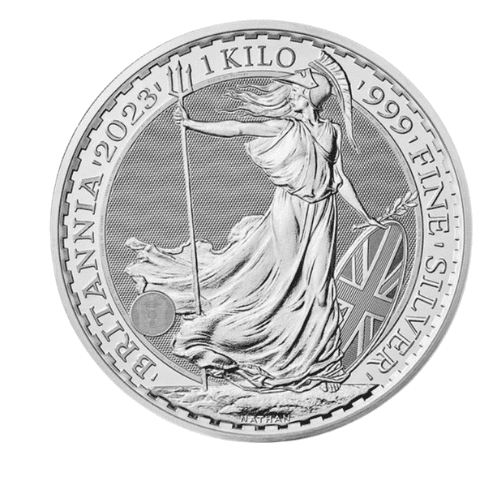 【希少】2023 イギリス ブリタニア地金型銀貨 1kg 新品 クリアケース付 