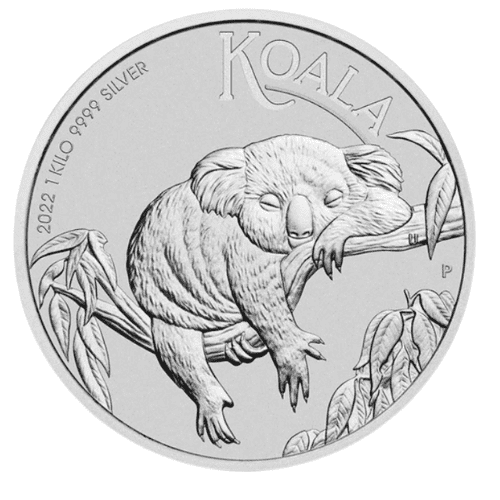 2022 オーストラリア　コアラ 地金型銀貨 1kg 新品 クリアケース付 
