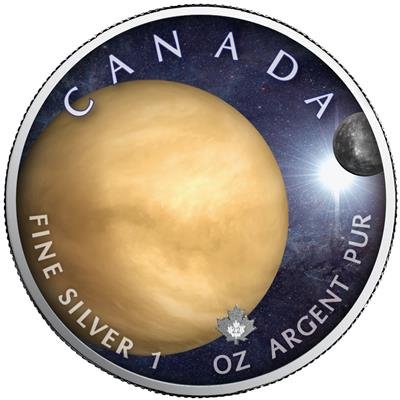 2022 カナダ メイプル銀貨 『金星』 カラー地金 1オンス クリアケース付き 新品 限定2500枚