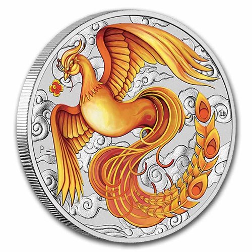 2022 オーストラリア 神話と伝説『フェニックス』 1オンス カラー銀貨