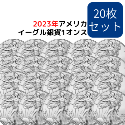 2023アメリカ イーグル銀貨 1オンス地金型銀貨 20枚セット クリアケース付 新品 ※1枚当たり6600円