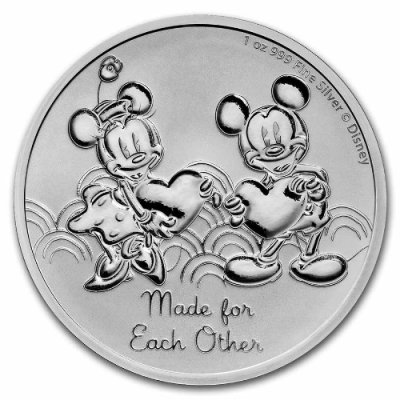2021 ニウエ ミッキーマウス & ミニーマウス型 プルーフカラー銀貨