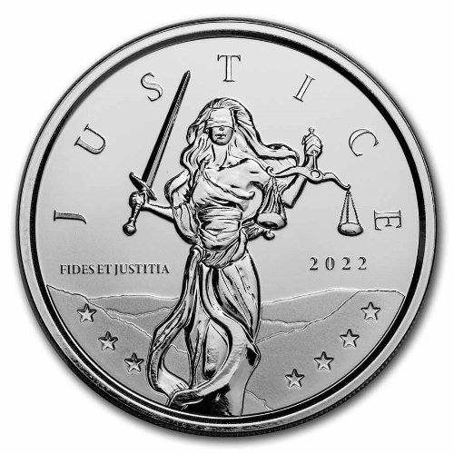 2022 ジブラルタル 『レディ・ジャスティス』1オンス 地金型銀貨