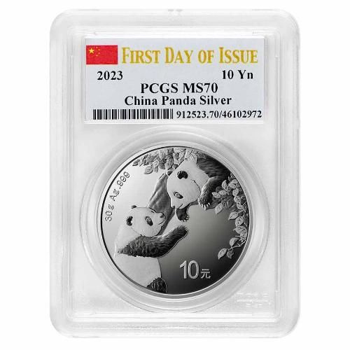 説明純銀30g銀貨 パンダ銀貨2023年NGC MS69 パンダ銀貨40周年ラベル