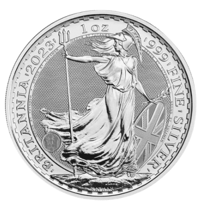 2023 イギリス ブリタニア地金型銀貨 チャールズ皇太子肖像1オンス 新品 クリアケース付 
