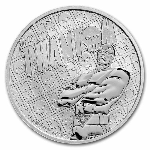 2022 ツバル アメリカンコミック『ザ・ファントム』1オンス 地金型銀貨 クリアケース付 限定25,000 新品