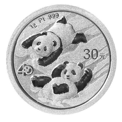 2022年 中国 パンダ40周年記念 プラチナ貨 地金 1g 専用箱付 新品 ｜恵比寿コイン