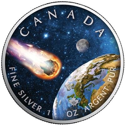2023カナダ メイプル銀貨 『隕石』 カラー 1オンス 商品カード・クリアケース付 新品 限定2500枚