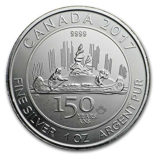 2017 カナダ 『ボイジャーコイン150周年』 1オンス 地金型銀貨  クリアケース付 新品
