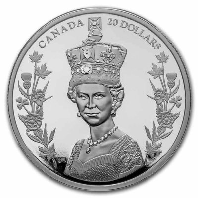 2022 カナダ 『エリザベス女王奉仕の人生』 1オンス 地金型銀貨  専用箱付 新品 限定10,000枚