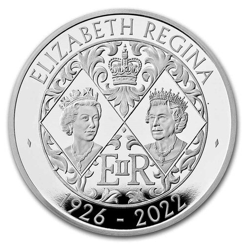 2022 イギリス 『エリザベス女王陛下』 プルーフ銀貨 26g 専用箱付 新品