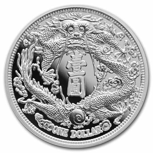 2021 中国 『ドラゴンドル』 1オンス ハイレリーフ銀貨 クリアケース付 新品 限定888枚