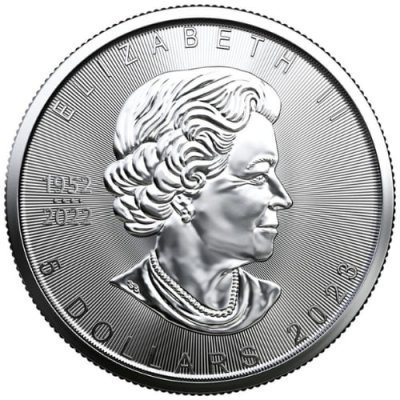 5枚】2023 カナダ メイプル銀貨 地金型 1オンス カプセルケース付 新品