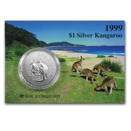 1999 オーストラリア 『カンガルー銀貨』地金型銀貨 1オンス 専用パッケージ付 新品 限定49,398枚