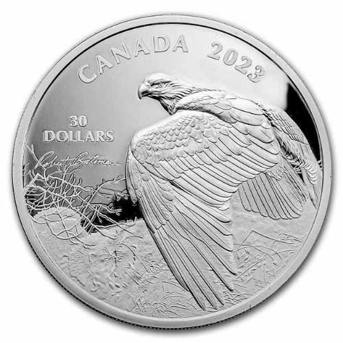 2023 カナダ 『ハクトウワシ』2オンス 地金型銀貨 専用箱付 新品 限定5,500枚