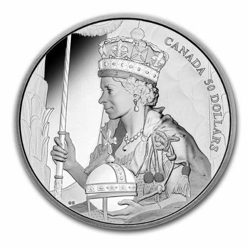 2023 カナダ『エリザベス女王戴冠式』5オンス プルーフ銀貨 専用箱付 限定1750枚 新品