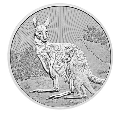 2023 オーストラリア 『カンガルー 母と子』2オンス 地金型銀貨 クリア