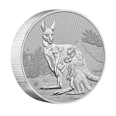 2023 オーストラリア 『カンガルー 母と子』2オンス 地金型銀貨 クリア 