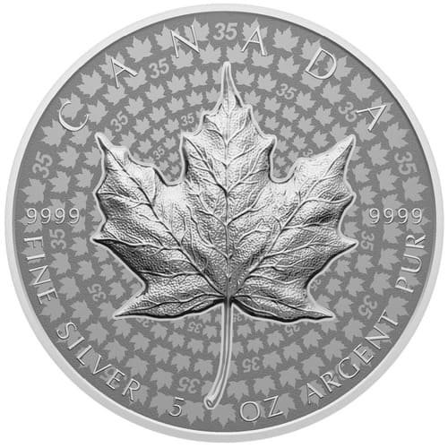 2023 カナダ メイプル銀貨 プルーフ 5オンス 超高浮き彫り 限定1,750枚 専用ボックス付 新品