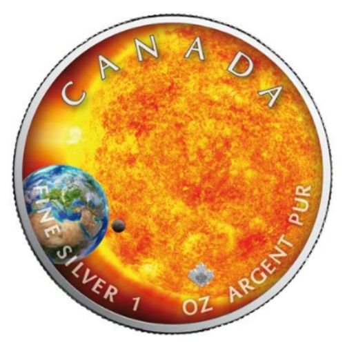 2023カナダ メイプル銀貨 『我々の太陽』 カラー 1オンス 商品カード・クリアケース付 新品 限定2500枚