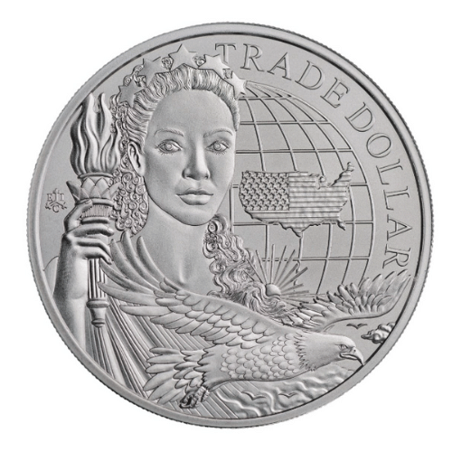 2023年 セントヘレナ『現代版アメリカ貿易銀貨』地金型銀貨 1オンス