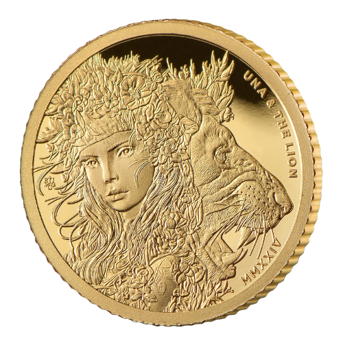 2024 セントヘレナ『ウナとライオン』 プルーフ金貨 0.5g 限定1000枚 