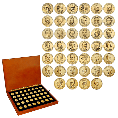 【再入荷】アメリカ 大統領1ドルコイン 銅合金 8.1g 40枚セット クリアケース・木製ボックス付