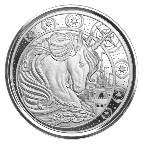 2023ガーナ 『ユニコーン』1オンス 地金型銀貨 クリアケース付 新品｜恵比寿コイン