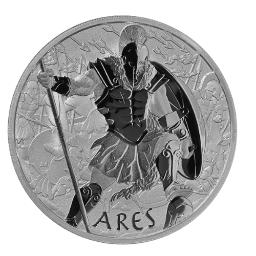 <img class='new_mark_img1' src='https://img.shop-pro.jp/img/new/icons14.gif' style='border:none;display:inline;margin:0px;padding:0px;width:auto;' />2023 ツバル オリンパスの神々 『アレス』 1オンス 地金型銀貨 新品 クリアケース付 限定13,500枚