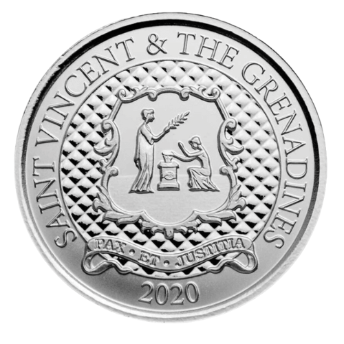 2020 セントビンセント・グレナディーン諸島 地金型銀貨 1オンス クリア付 新品 限定25,000
