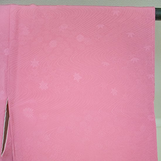 色無地 ピンク 一つ紋 正絹 Aランク - わらしべ長者.jp