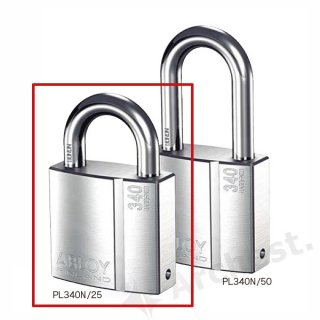 南京錠 PADLOCK クロームメッキ Nタイプ [PL340N-25] アブロイ ABLOY