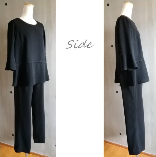 スーツ5L 6L 大きいサイズ ブラックフォーマル スーツ チュニック＆パンツ