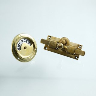  表示錠 VACANT - ENGAGED  真鍮の室内用ロック トイレ、バスルームのドアなどに アンティークbr28 