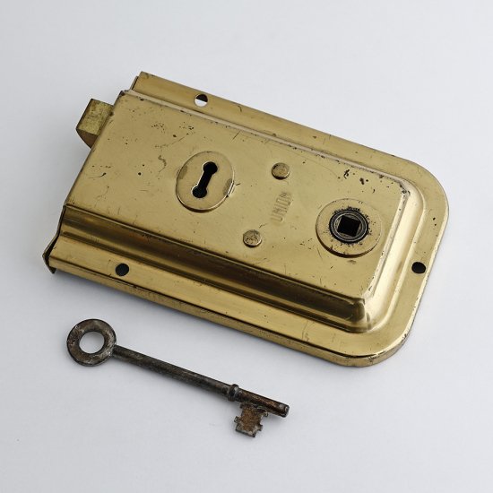外付けラッチ 真鍮 鍵付き ユニオン社 英国アンティーク 複数在庫あり 