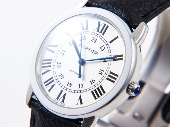 カルティエ ロンドソロ WSRN0021 36MM ホワイト文字盤 中古 自動巻 腕時計