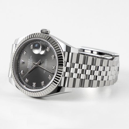 ロレックス デイトジャスト 41 126334G グレー ダイヤモンド 腕時計