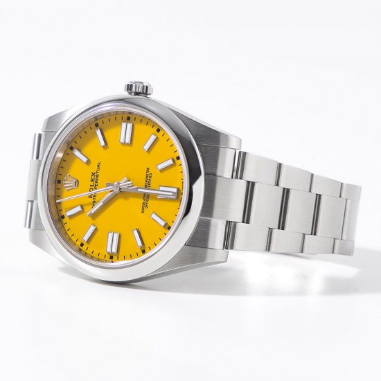 ロレックス オイスター パーペチュアル 41 124300 イエロー 黄色文字盤 腕時計 自動巻き メンズ 中古 2021年