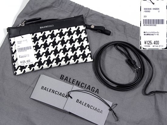 バレンシアガ BALENCIAGA 2WAY トートバッグ ネイビーカバス XS 千鳥格