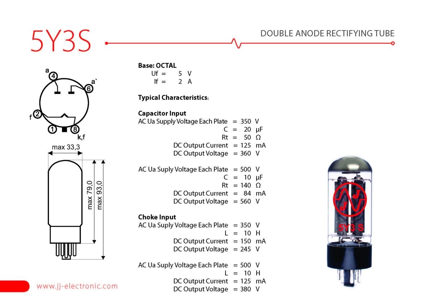 JJ 5Y3S - テクソル オンラインショップ | 高品質真空管