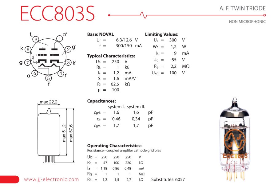 JJ ECC803S GP - テクソル オンラインショップ | 高品質真空管 （オーディオ用・ギター用）通販・通信販売専門店