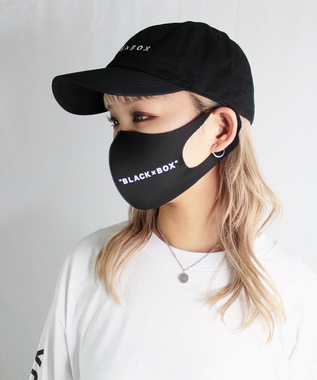 BLACK×BOX BLACK LOGO CAP WHT