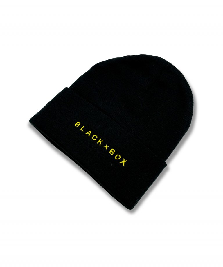 【11月12日20:00発売開始】 BLACK×BOX LOGO Embroidery  Knit CAP BLK×YEL
