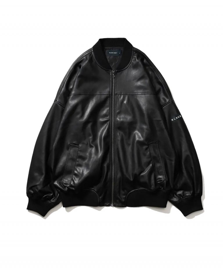 <img class='new_mark_img1' src='https://img.shop-pro.jp/img/new/icons1.gif' style='border:none;display:inline;margin:0px;padding:0px;width:auto;' />BLACK×BOX Leather Embroidery OverSize MA-1