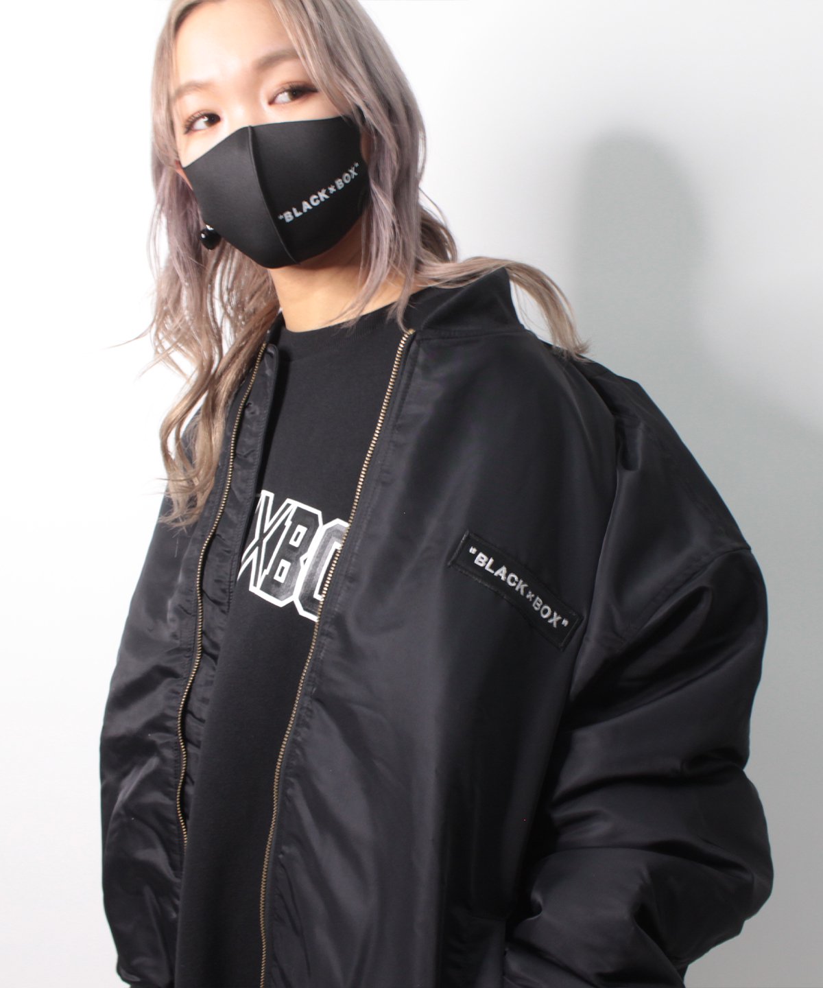 山猿 BLACK×BOX BLACK×BOX Leather Embroidery OverSize MA-1