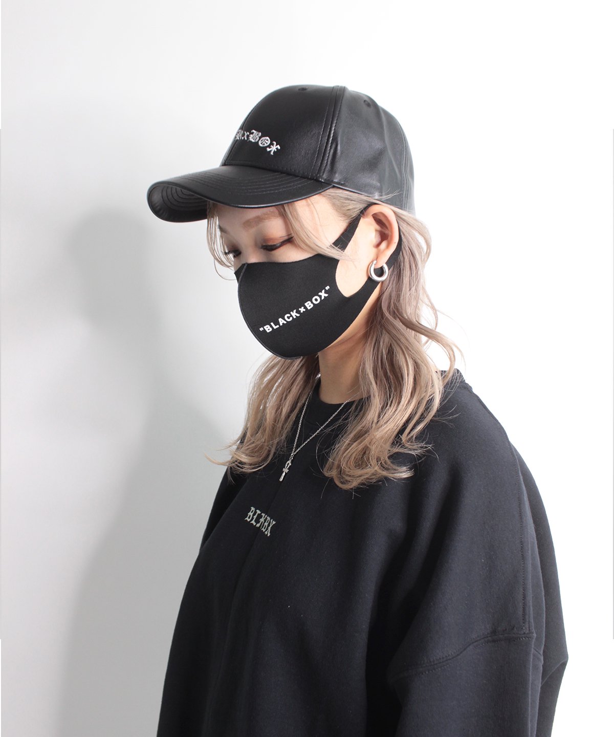 2月17日発売先行予約】 BLACK×BOX Leather LOGO Embroidery CAP