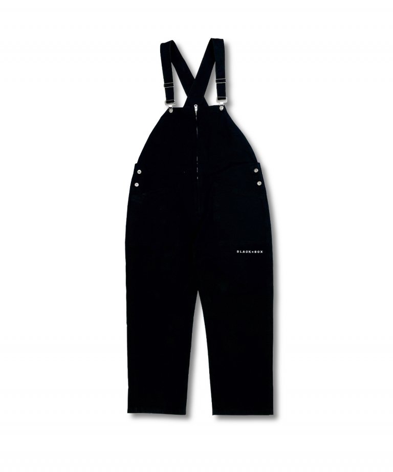 【22SS最新作】 BLACK×BOX LOGO Embroidery LOOSE ZIP Overalls.BLK