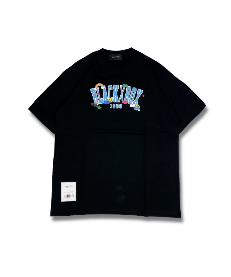 6月21日再販分入荷【22SS最新作】BLACK×BOX PEACE SMILE LOGO T-Shirts.BLK×BLU