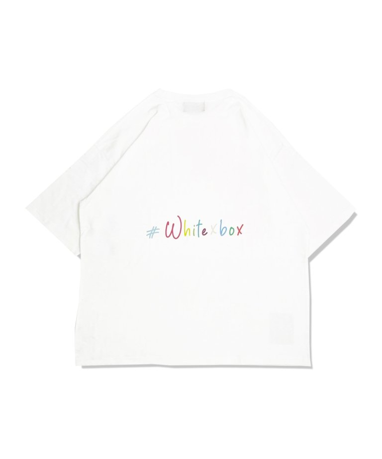 【22AW最新作】WHITE×BOX  Rainbow # LOGO T-Shirts.WHT