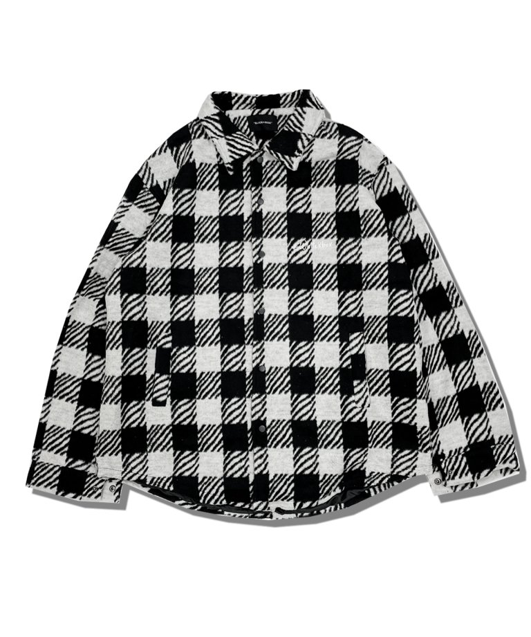 【22AW最新作】WHITE×BOX OverSize Check Shirts JKT.BLK
